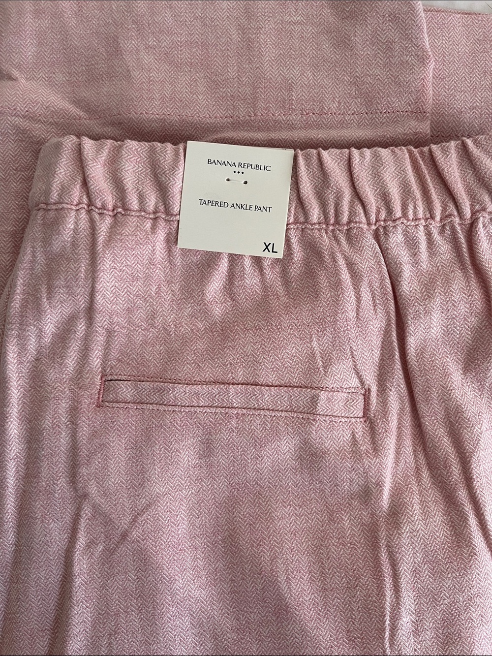Banana Republic Pink Cropped Linen-Blend Pants - Picture 2 of 5